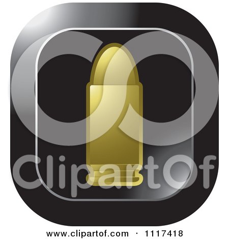 Clipart Of A Golden Bullet Icon - Royalty Free Vector Illustration by Lal Perera
