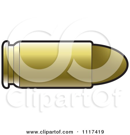 Clipart Of A Golden Bullet - Royalty Free Vector Illustration by Lal Perera