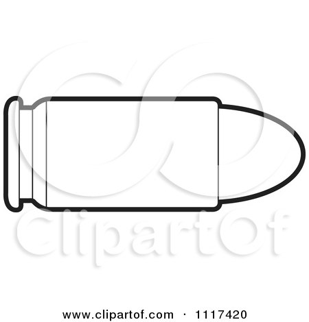 Clipart Of A Black And White Bullet - Royalty Free Vector Illustration by Lal Perera
