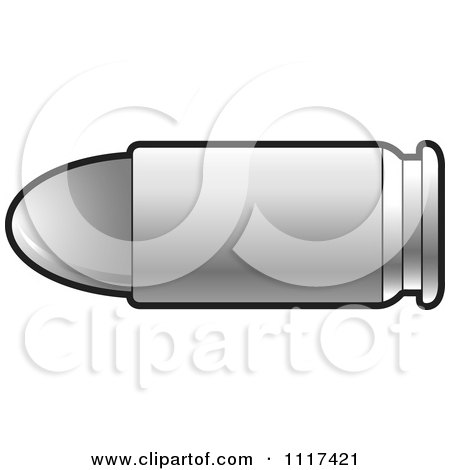 Clipart Of A Silver Bullet - Royalty Free Vector Illustration by Lal Perera
