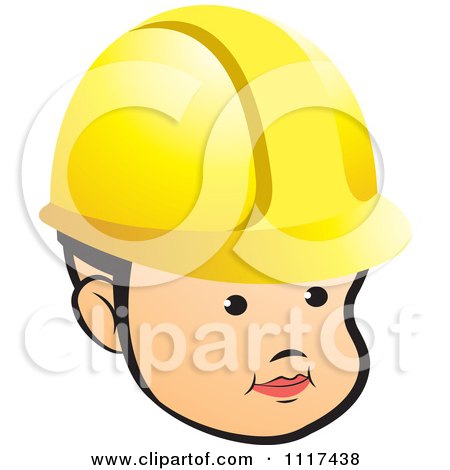 Clipart Of A Baby Contractor Wearing A Hardhat - Royalty Free Vector Illustration by Lal Perera