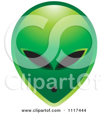 Clipart Of A Green Extraterrestrial Alien Face - Royalty Free Vector Illustration by Lal Perera