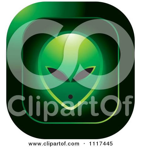 Clipart Of A Green Extraterrestrial Alien Face Icon - Royalty Free Vector Illustration by Lal Perera