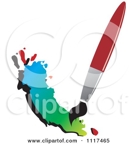 Clipart Of A Paintbrush Making A Gradient Stroke - Royalty Free Vector Illustration by Lal Perera