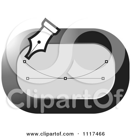Clipart Of A Grayscale Graphics Editor Pen Tool - Royalty Free Vector Illustration by Lal Perera