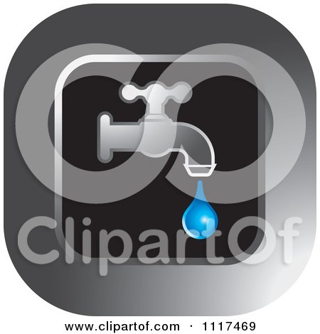 Clipart Of A Dripping Tap Water Faucet Icon 2 - Royalty Free Vector Illustration by Lal Perera
