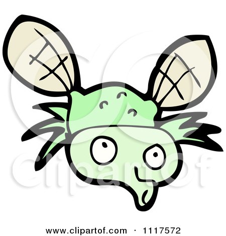 Cartoon Of A Green House Fly 2 - Royalty Free Vector Clipart by lineartestpilot