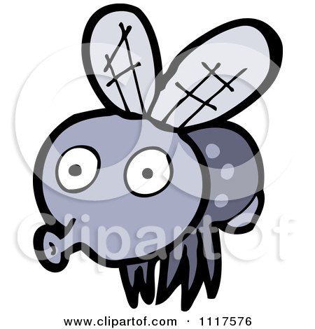 Cartoon Of A House Fly 2 - Royalty Free Vector Clipart by lineartestpilot