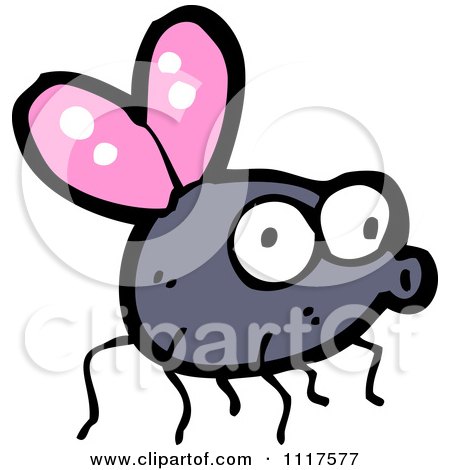 Cartoon Of A House Fly 3 - Royalty Free Vector Clipart by lineartestpilot