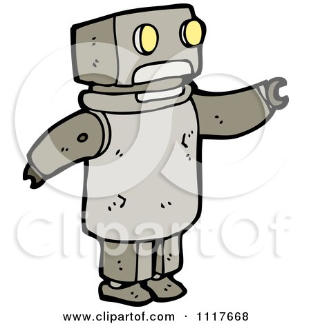 Vector Cartoon Futuristic Robot 4 - Royalty Free Clipart Graphic by lineartestpilot
