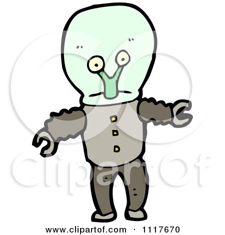 Vector Cartoon Alien Robot 1 - Royalty Free Clipart Graphic by lineartestpilot