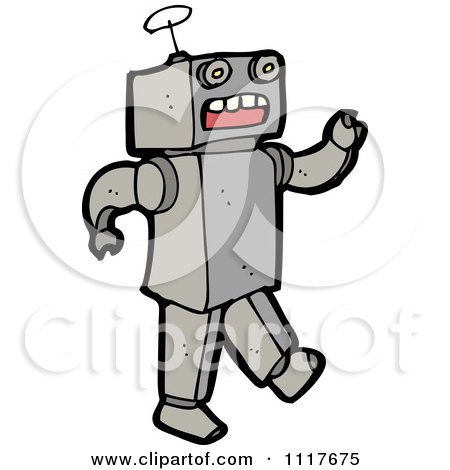 Vector Cartoon Futuristic Robot 10 - Royalty Free Clipart Graphic by lineartestpilot