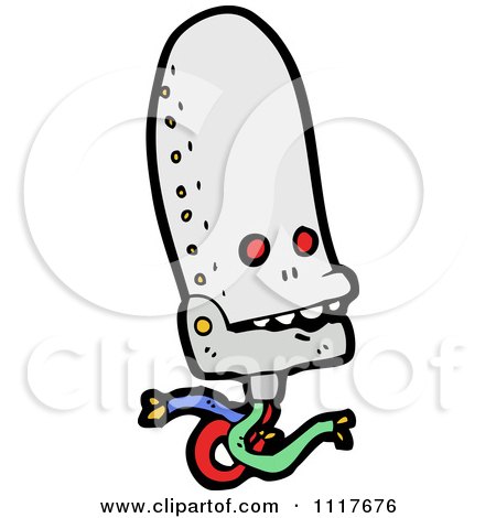 Vector Cartoon Robot Head 4 - Royalty Free Clipart Graphic by lineartestpilot