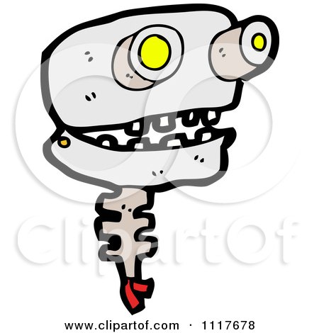 Vector Cartoon Robot Head 6 - Royalty Free Clipart Graphic by lineartestpilot