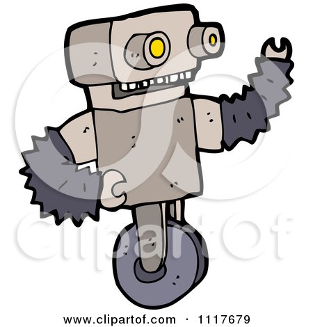 Vector Cartoon Futuristic Robot 19 - Royalty Free Clipart Graphic by lineartestpilot