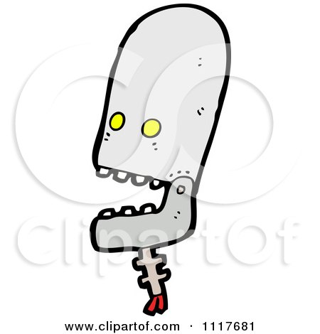 Vector Cartoon Robot Head 8 - Royalty Free Clipart Graphic by lineartestpilot
