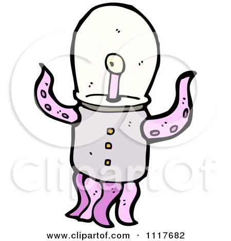 Vector Cartoon Alien Robot 3 - Royalty Free Clipart Graphic by lineartestpilot