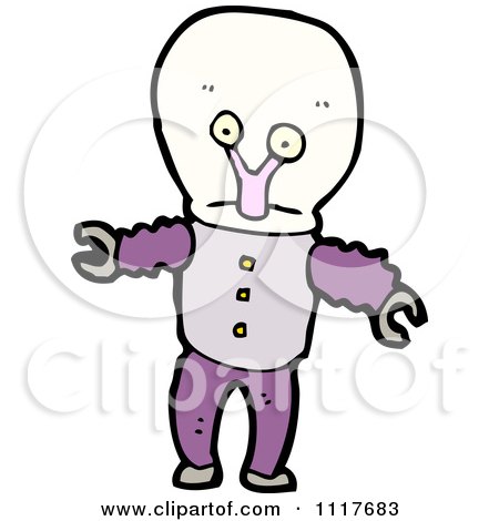 Vector Cartoon Alien Robot 4 - Royalty Free Clipart Graphic by lineartestpilot