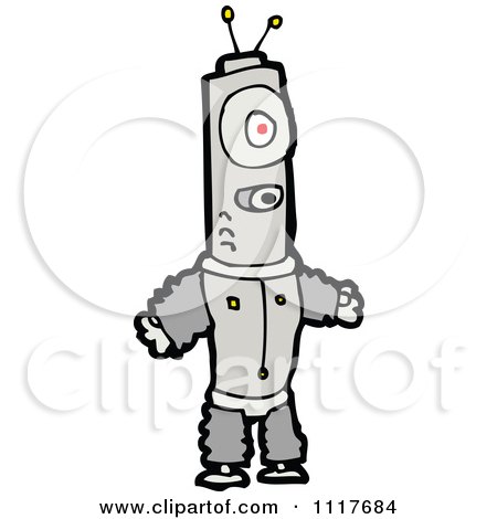 Vector Cartoon Futuristic Robot 20 - Royalty Free Clipart Graphic by lineartestpilot