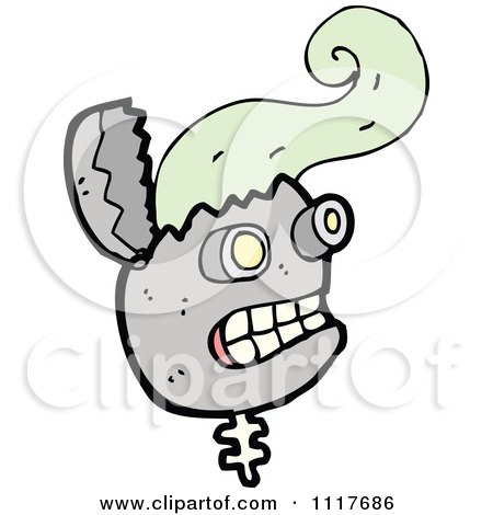 Vector Cartoon Robot Head 9 - Royalty Free Clipart Graphic by lineartestpilot