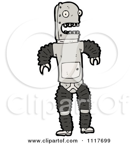 Vector Cartoon Futuristic Robot 22 - Royalty Free Clipart Graphic by lineartestpilot