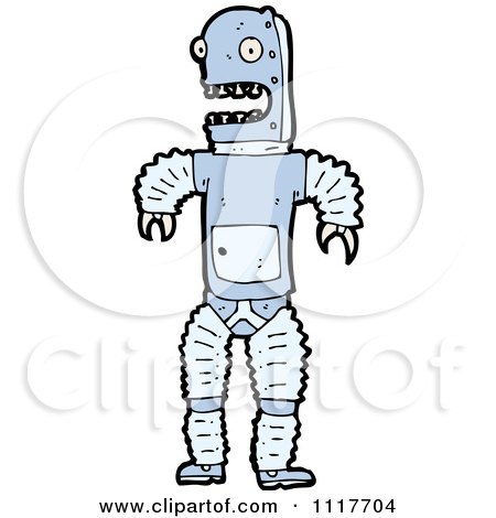 Vector Cartoon Futuristic Robot 33 - Royalty Free Clipart Graphic by lineartestpilot