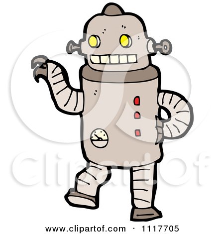 Vector Cartoon Futuristic Robot 34 - Royalty Free Clipart Graphic by lineartestpilot