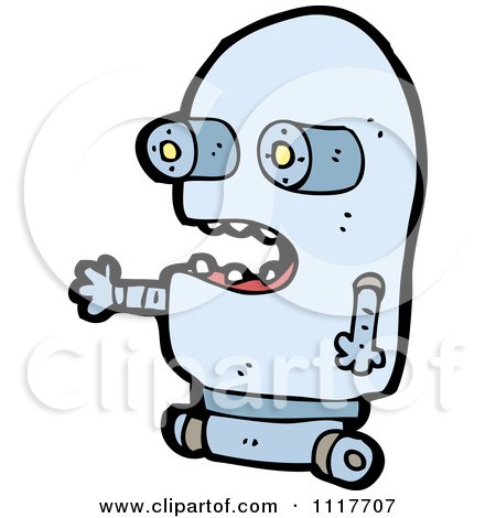 Vector Cartoon Futuristic Robot 35 - Royalty Free Clipart Graphic by lineartestpilot