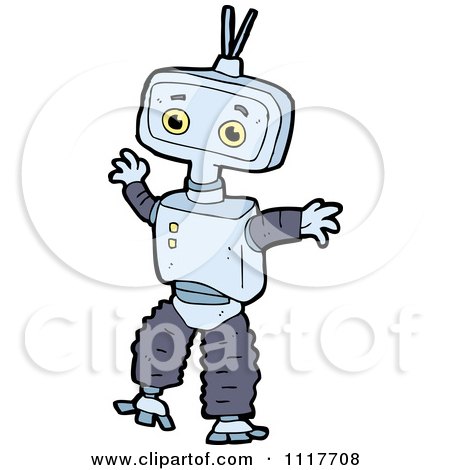 Vector Cartoon Futuristic Robot 36 - Royalty Free Clipart Graphic by lineartestpilot