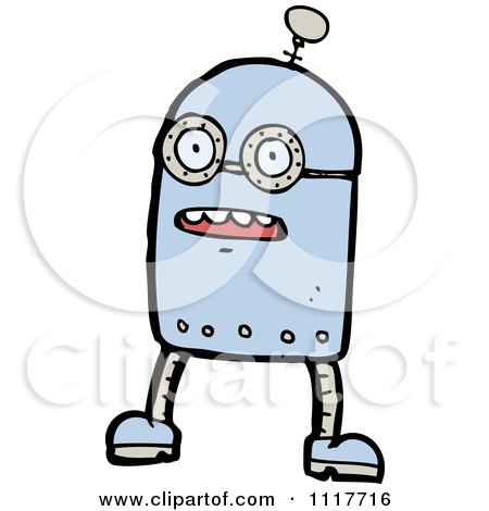 Vector Cartoon Futuristic Robot 42 - Royalty Free Clipart Graphic by lineartestpilot