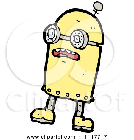 Vector Cartoon Futuristic Robot 43 - Royalty Free Clipart Graphic by lineartestpilot