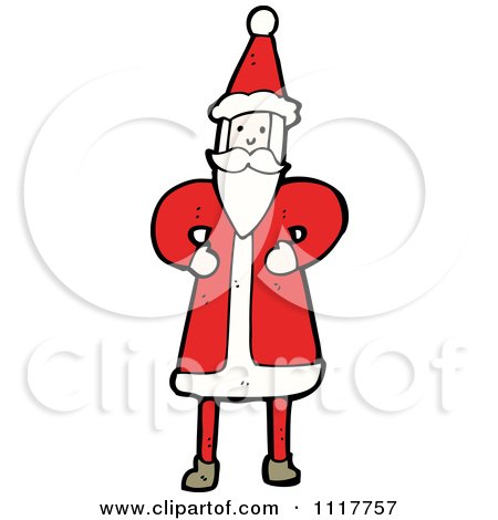Cartoon Happy Xmas Santa Claus 4 - Royalty Free Vector Clipart by lineartestpilot