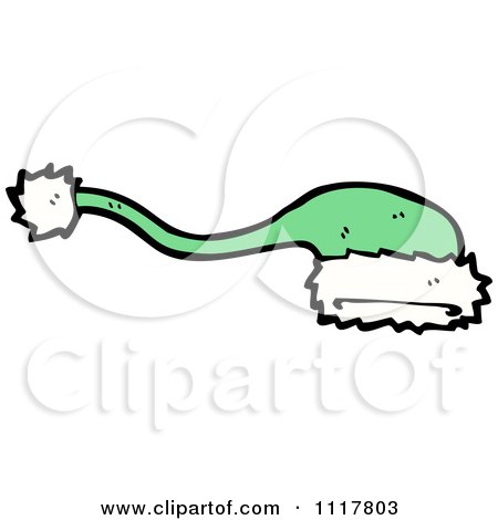 Cartoon Green Xmas Santa Hat 5 - Royalty Free Vector Clipart by lineartestpilot