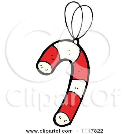 Cartoon Xmas Candy Cane Ornament 2 - Royalty Free Vector Clipart by lineartestpilot