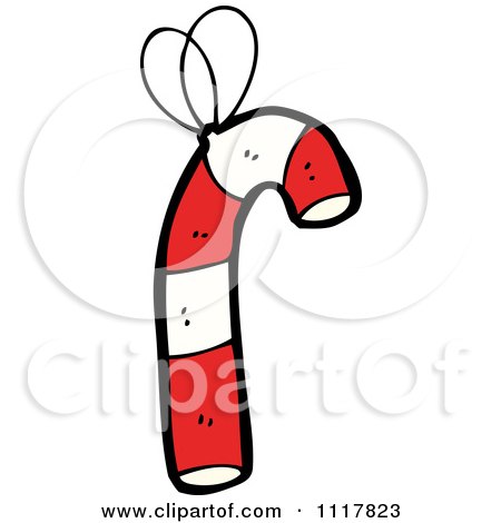 Cartoon Xmas Candy Cane Ornament 3 - Royalty Free Vector Clipart by lineartestpilot