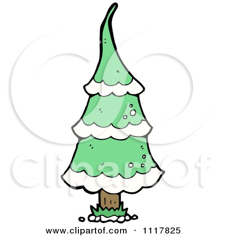 Cartoon Green Xmas Tree 1 - Royalty Free Vector Clipart by lineartestpilot