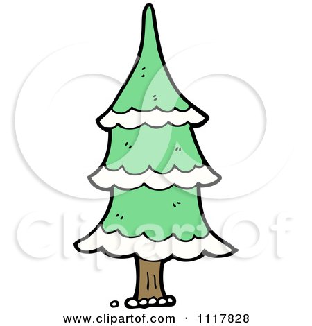 Cartoon Green Xmas Tree 2 - Royalty Free Vector Clipart by lineartestpilot