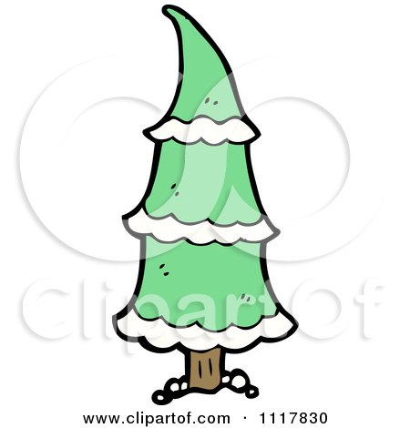 Cartoon Green Xmas Tree 4 - Royalty Free Vector Clipart by lineartestpilot