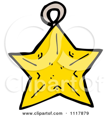 Cartoon Star Xmas Bauble 1 - Royalty Free Vector Clipart by lineartestpilot