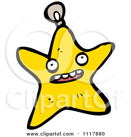 Cartoon Star Xmas Bauble 2 - Royalty Free Vector Clipart by lineartestpilot