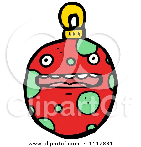 Cartoon Red Xmas Bauble 1 - Royalty Free Vector Clipart by lineartestpilot