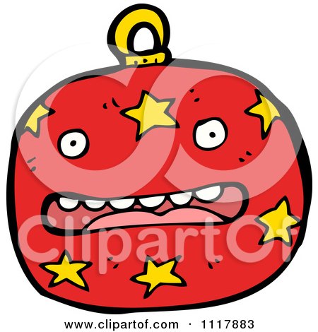 Cartoon Red Xmas Bauble 3 - Royalty Free Vector Clipart by lineartestpilot