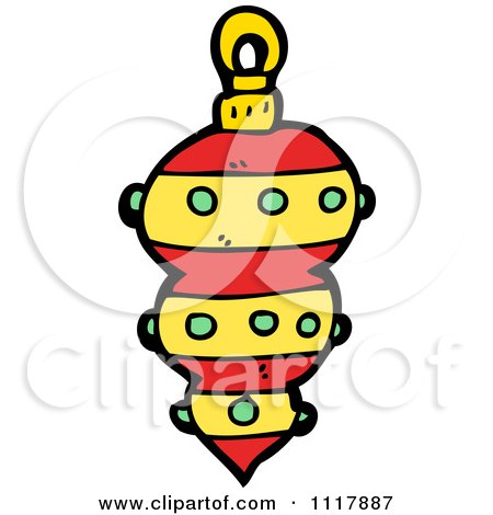 Cartoon Red Xmas Bauble 12 - Royalty Free Vector Clipart by lineartestpilot