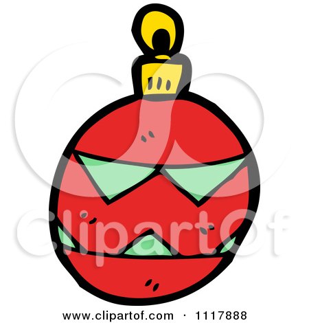 Cartoon Red Xmas Bauble 7 - Royalty Free Vector Clipart by lineartestpilot