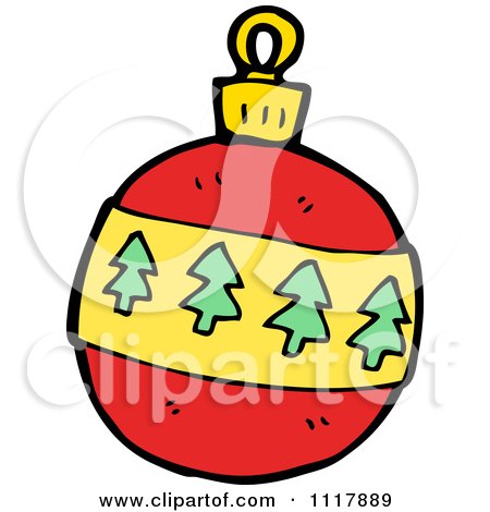 Cartoon Red Xmas Bauble 8 - Royalty Free Vector Clipart by lineartestpilot