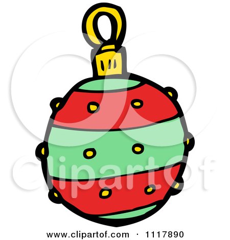 Cartoon Red Xmas Bauble 9 - Royalty Free Vector Clipart by lineartestpilot