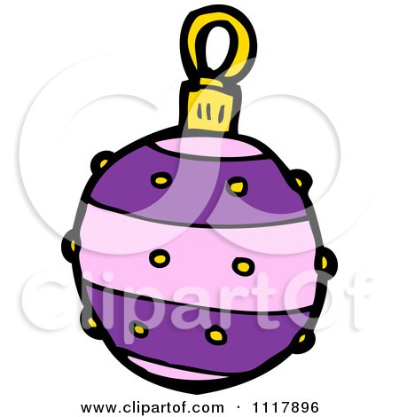 Cartoon Purple Xmas Bauble 2 - Royalty Free Vector Clipart by lineartestpilot
