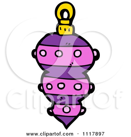 Cartoon Purple Xmas Bauble 3 - Royalty Free Vector Clipart by lineartestpilot