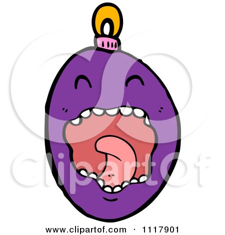 Cartoon Purple Xmas Bauble 7 - Royalty Free Vector Clipart by lineartestpilot