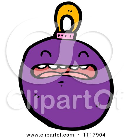 Cartoon Purple Xmas Bauble 10 - Royalty Free Vector Clipart by lineartestpilot